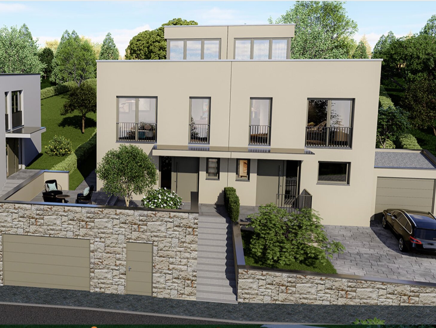 Stylische Doppelhaushälfte mit großer Dachterrasse  Stylische Doppelhaushälfte mit großer Dachterrasse